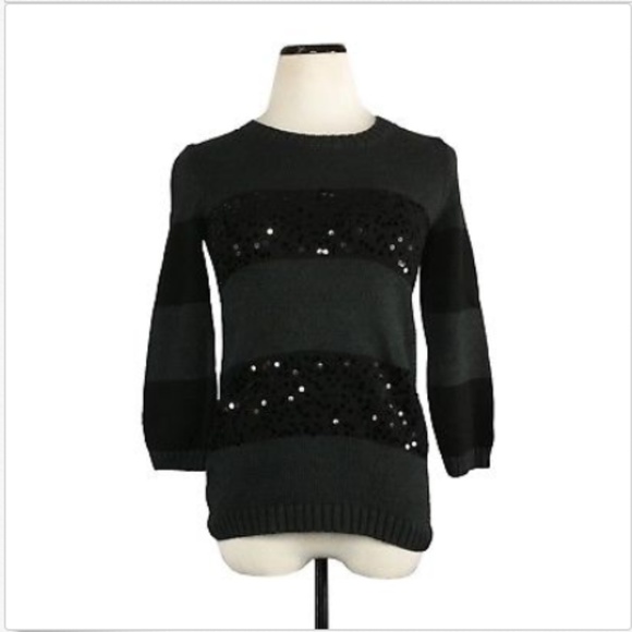 🌿Ann Taylor LOFT Embellish Pullover Sweater Gray - Picture 1 of 6